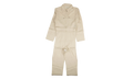 Linen Contrast Stitch Jumpsuit "Beige" 74NGG AP