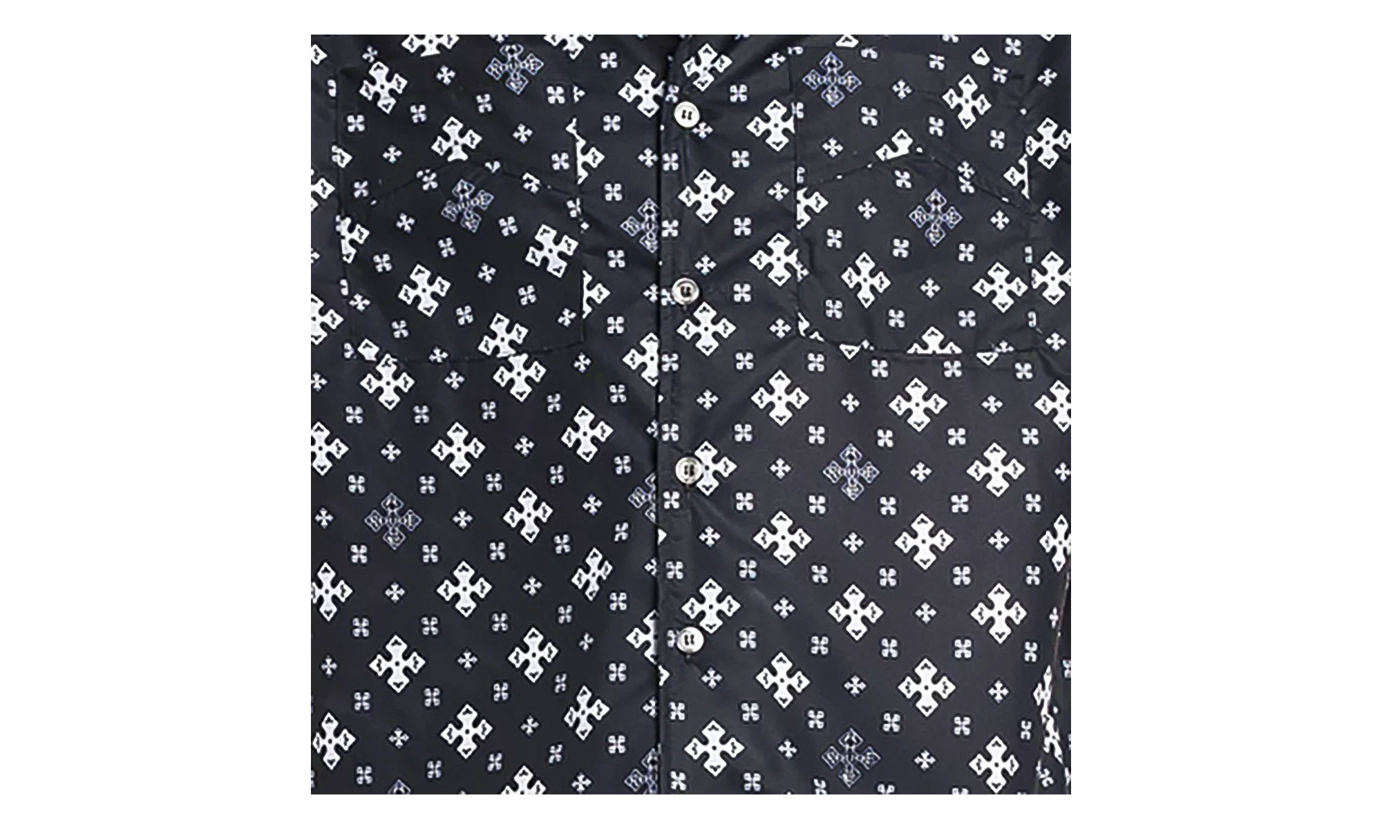 Cross Bandana Rayon Shirt "Black / White" RHPF24SR02450 BLW