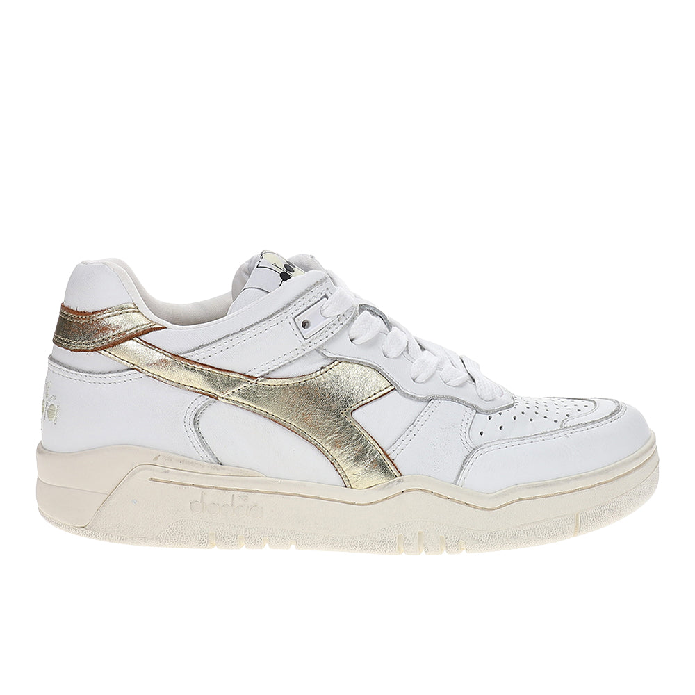 B.560 Laminated Metallic Lace Up Sneakers