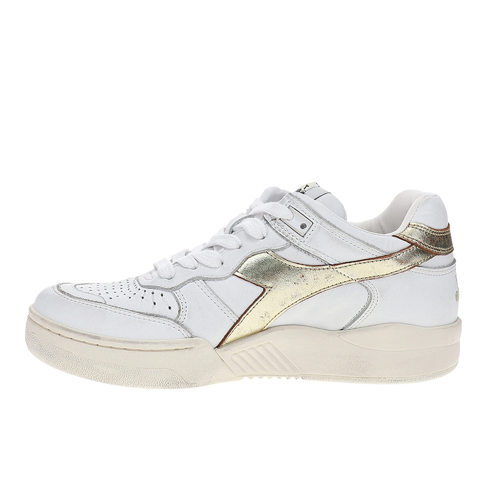B.560 Laminated Metallic Lace Up Sneakers