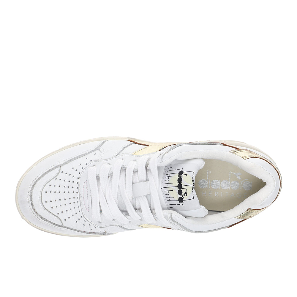 B.560 Laminated Metallic Lace Up Sneakers