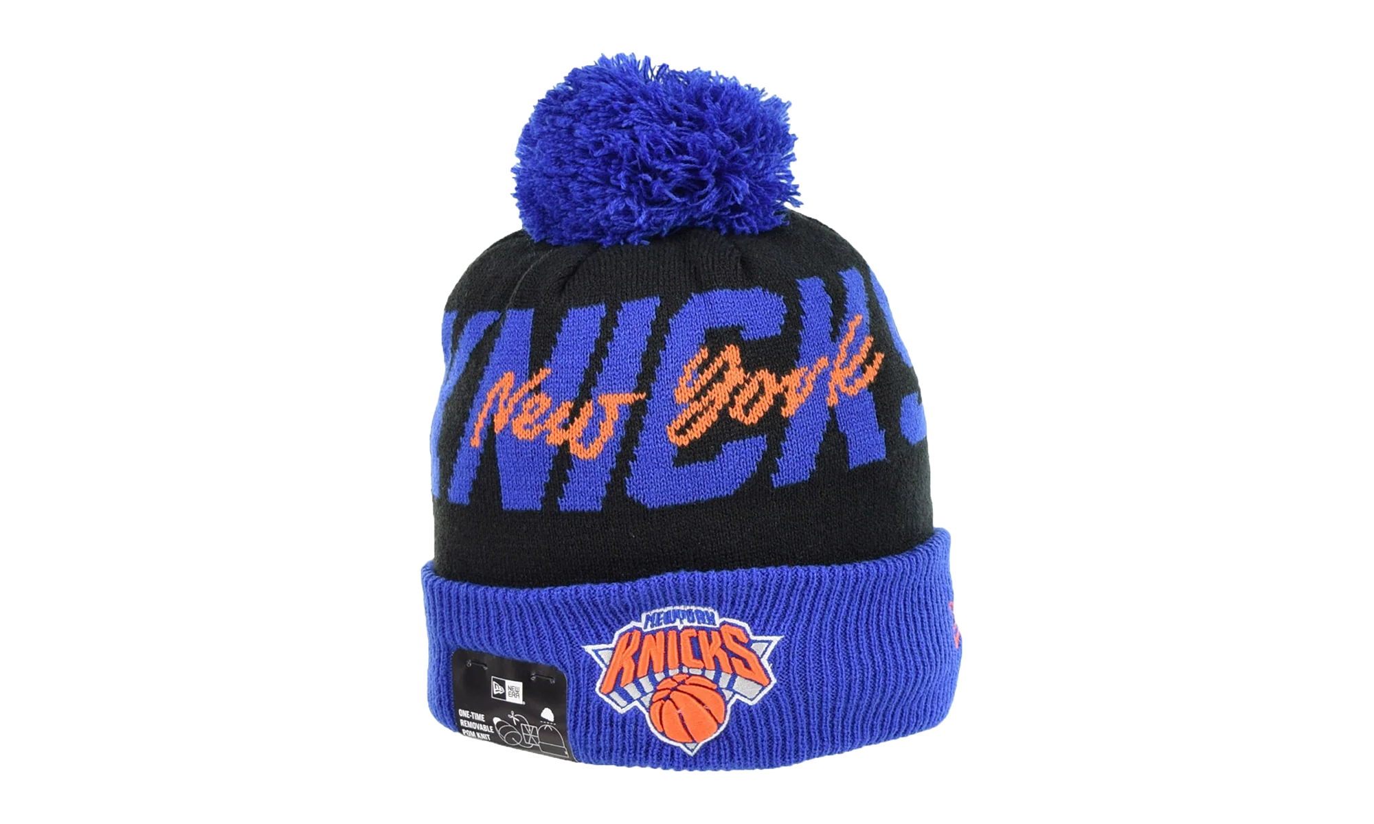 New York Knicks Cuffed Knit Pom Beanie "Black / Blue" 60268803
