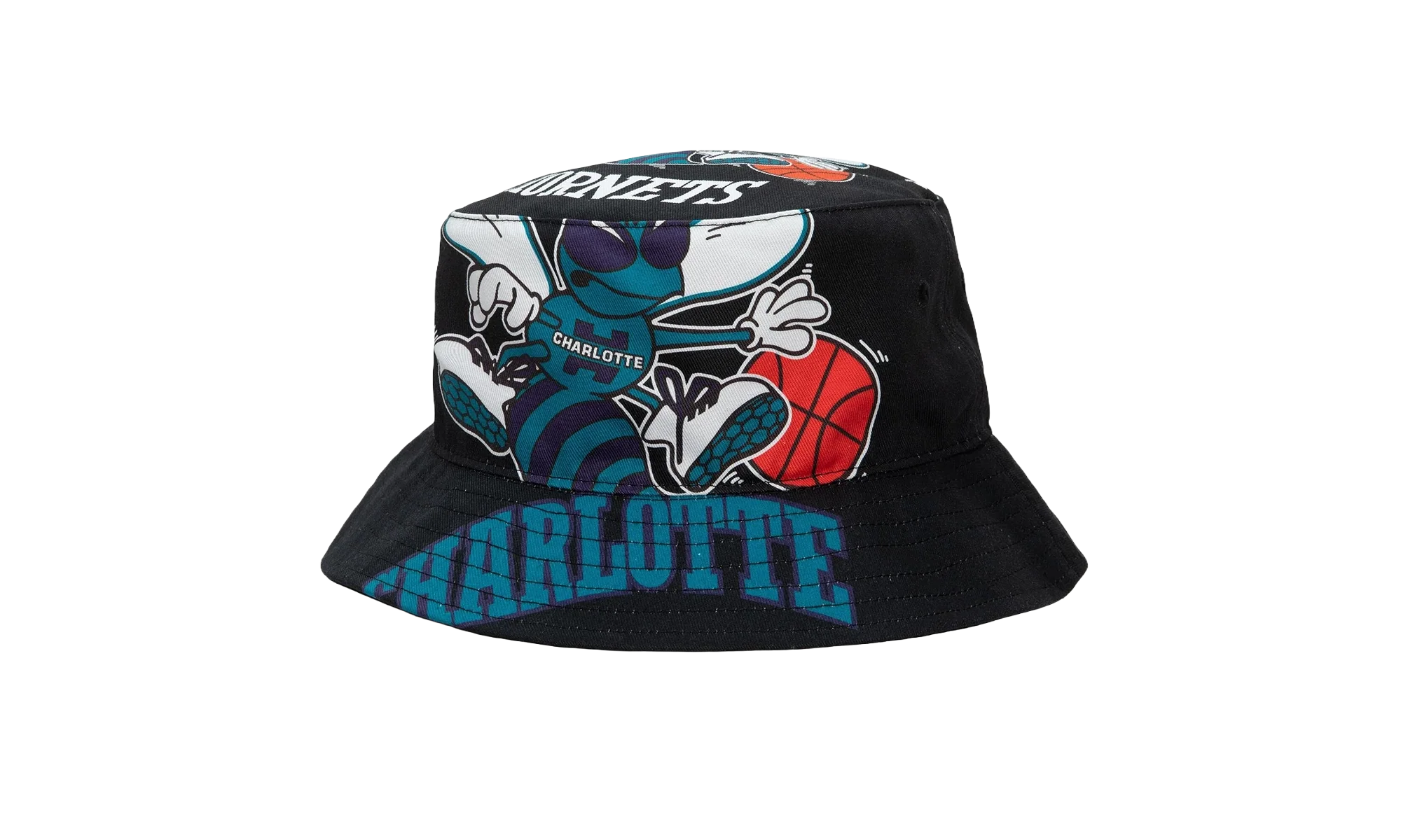 NBA Hardwood Classics Cut Up Bucket Hat "Charlotte Hornets - Black" BUCKSH21322 CHOBLCK