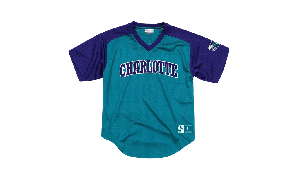NBA Final Seconds Mesh V-Neck Shirt "Charlotte Hornets - Teal" BA87OQ CHO T JXT