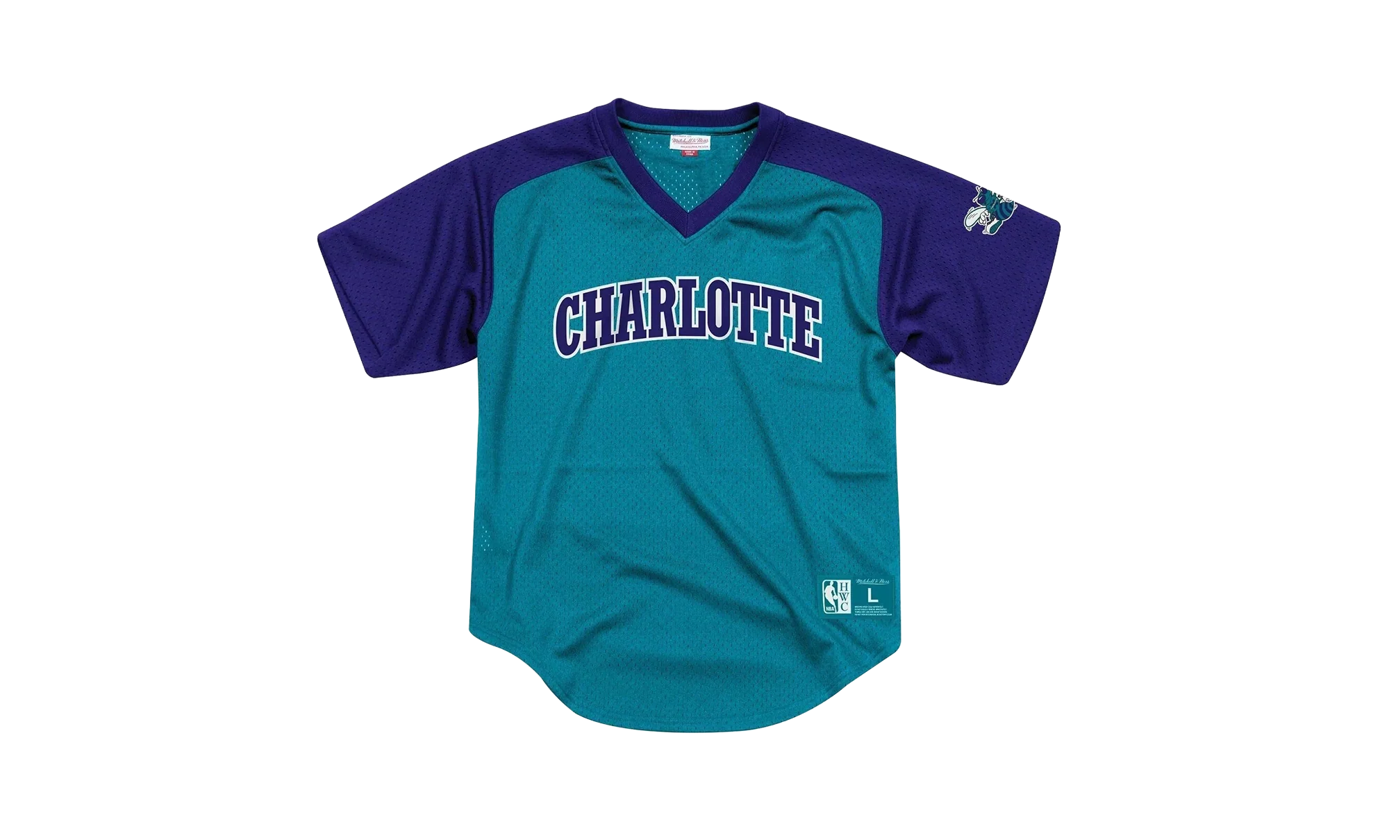NBA Final Seconds Mesh V-Neck Shirt "Charlotte Hornets - Teal" BA87OQ CHO T JXT