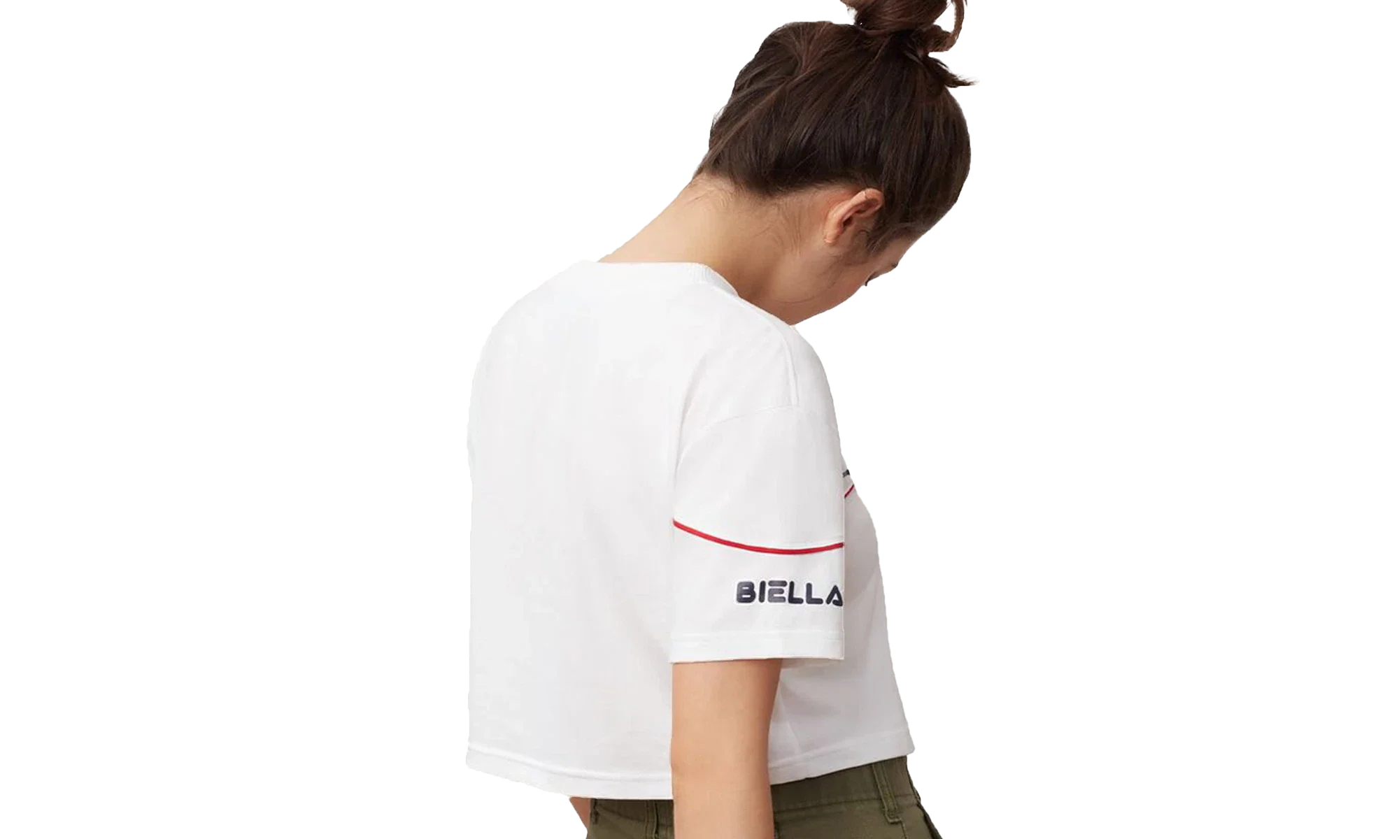 Kana Crop T-Shirt WMNS "White Peacoat Red" LW933298 100