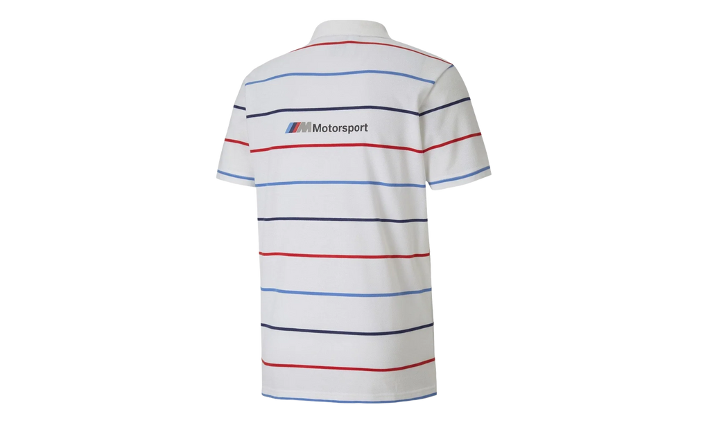 BMW Motorsport Striped Polo "White" 596100 02