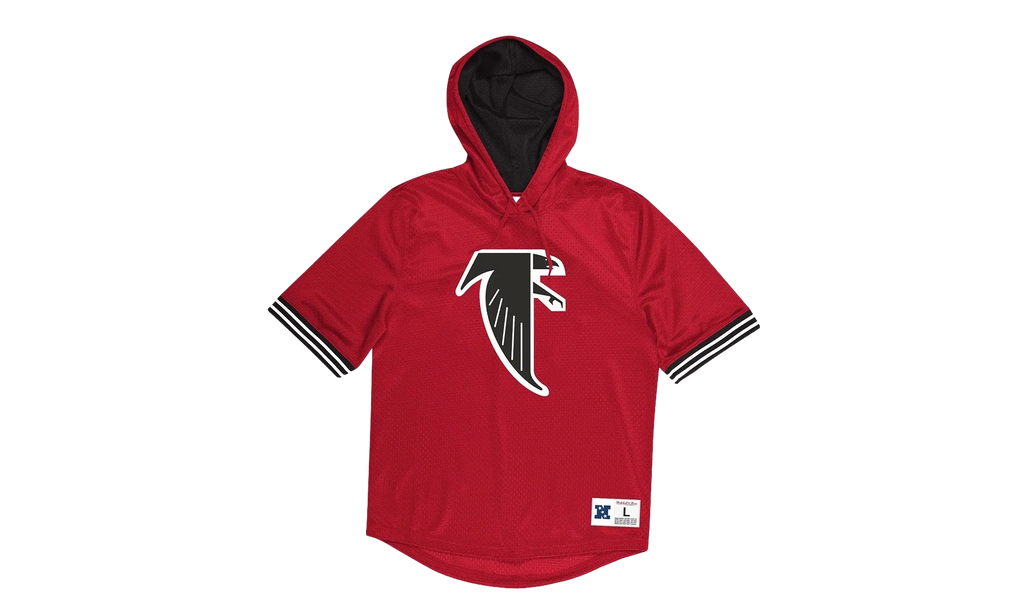 NFL Unbeaten Short Sleeve Mesh Hoodie "Atlanta Falcons - Scarlet" MSHSAJ19029 AFASCAR