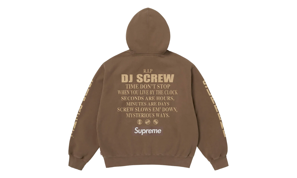 DJ Screw Zip Up Hooded Sweatshirt "SS26 - Dusty Brown" SU27357
