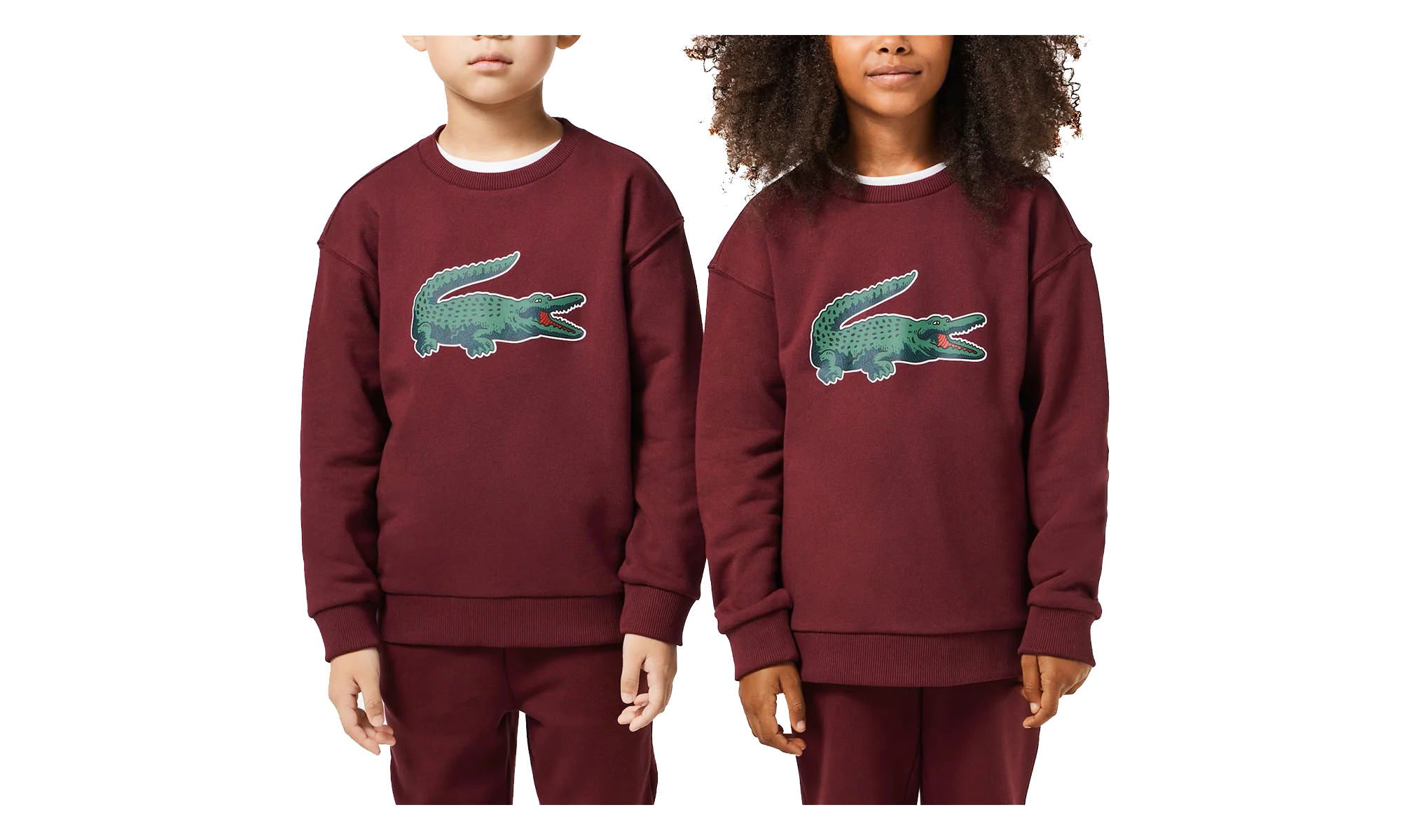 Signature Print Fleece Sweatshirt GS "Bordeaux" SJ1231 YUP