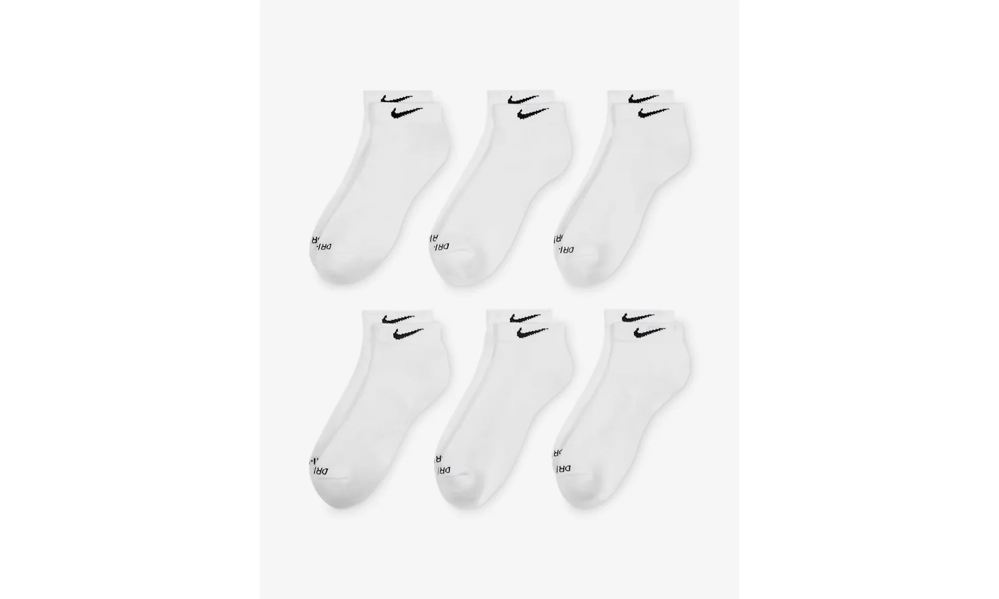 Everyday Plus Cushioned Training Low Socks (6 Pairs) "White" SX7042 100