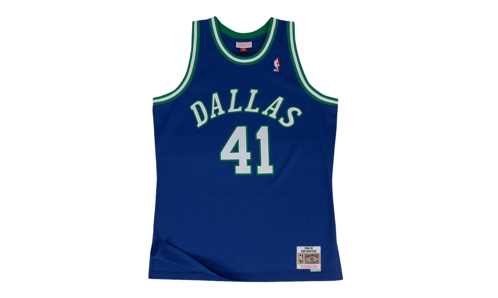 NBA Dirk Nowitzki Swingman Road Jersey "1998 Dallas Mavericks - Royal" SMJYGS18158 DMAROYA98DNO
