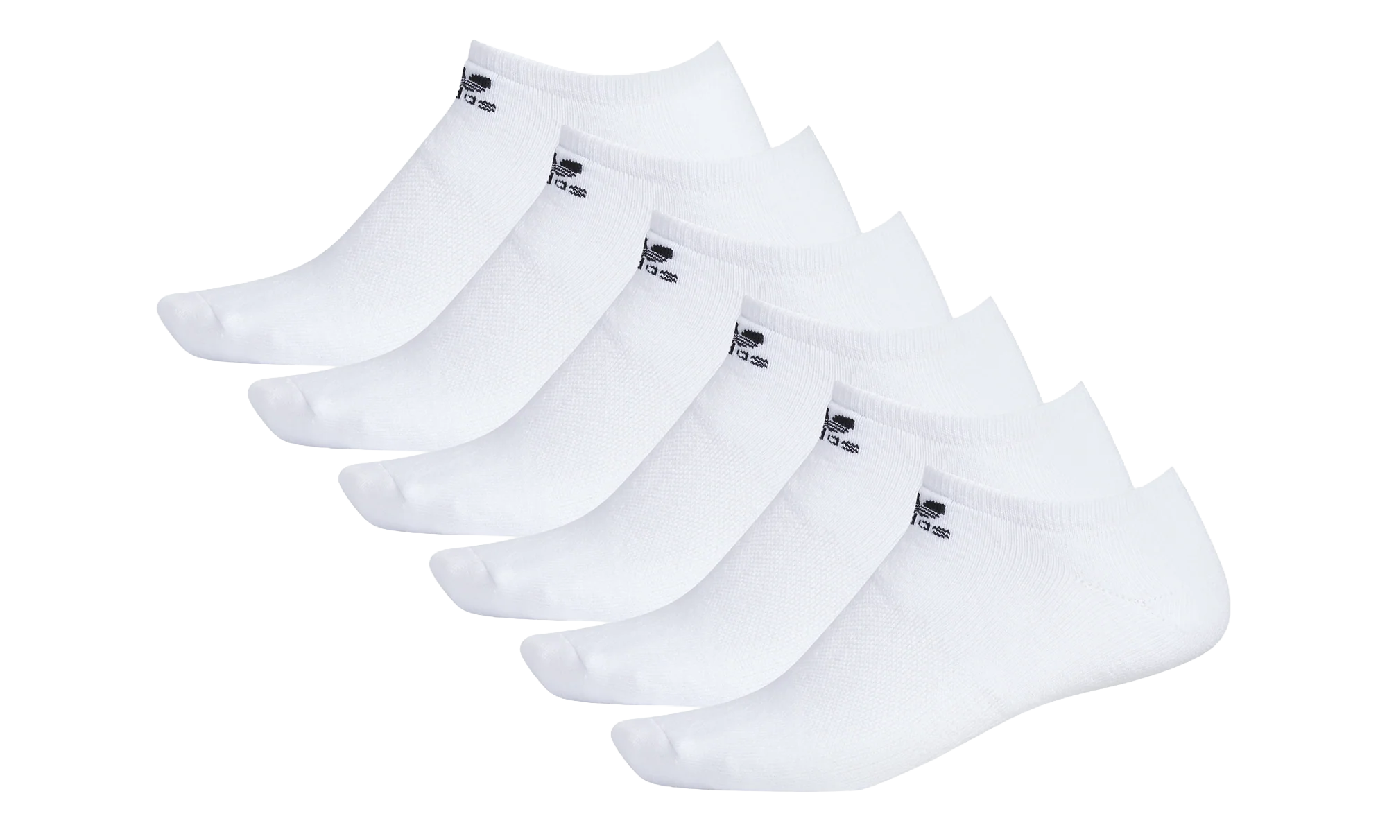Trefoil No Show Socks (6 Pack) "Black/White" CI9858