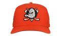 9FIFTY Anaheim Mighty Ducks Team Color A Frame Snapback Hat "Red - Grey Brim" NE464