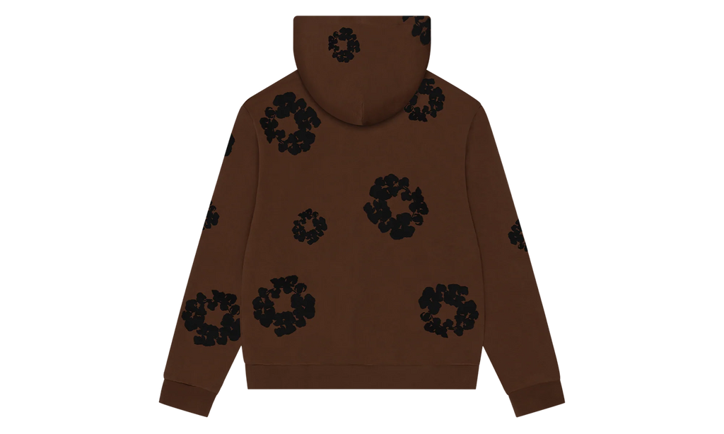 Black Cotton Wreath Hoodie "Brown" DT355