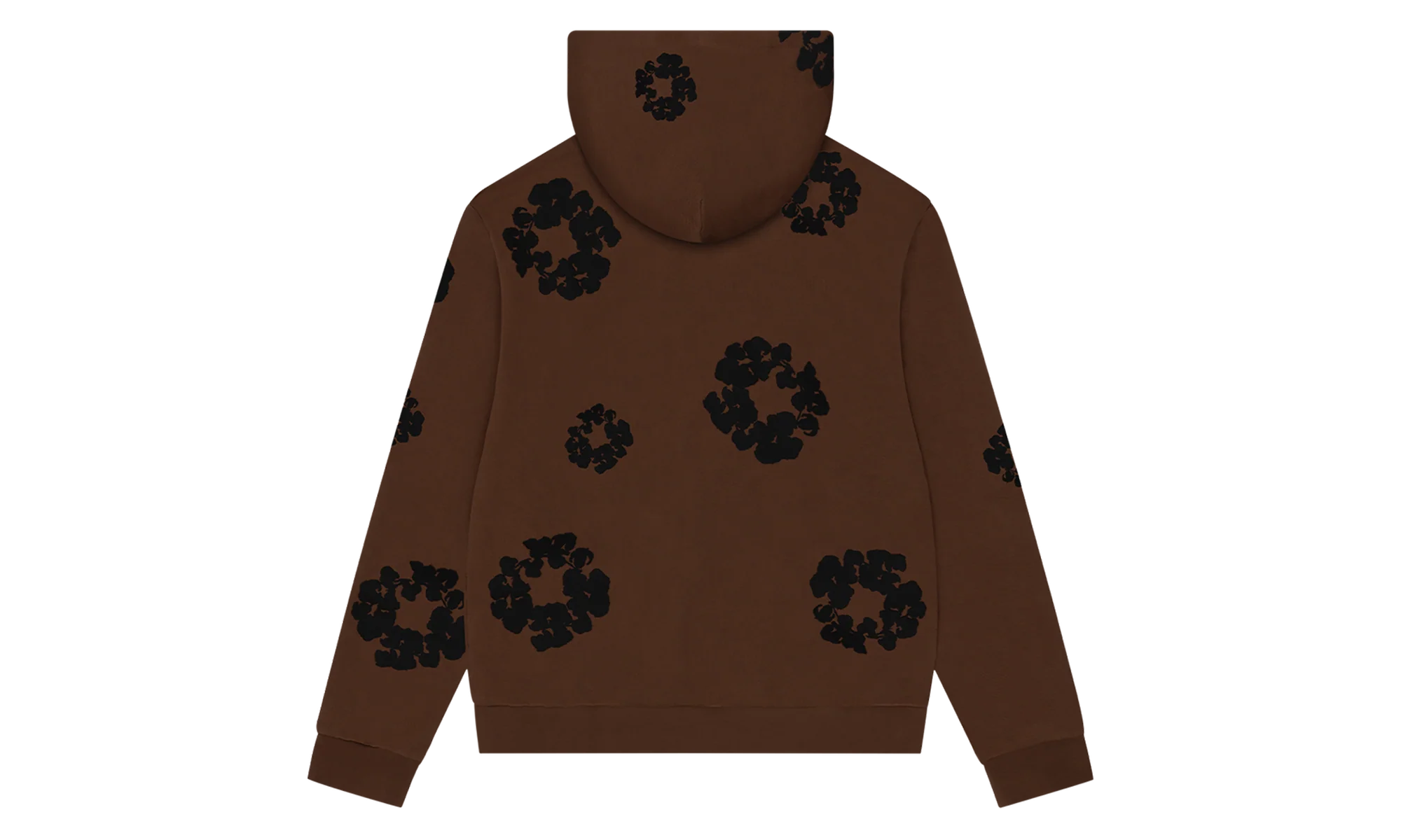 Black Cotton Wreath Hoodie "Brown" DT355