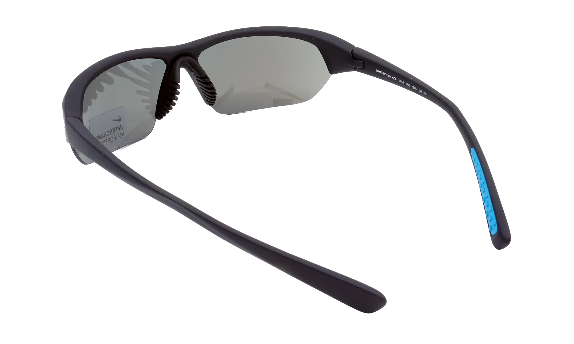 Skylon Ace Sunglasses "Matte Black / Blue Tint / Grey Silver Flash" EV0525 045