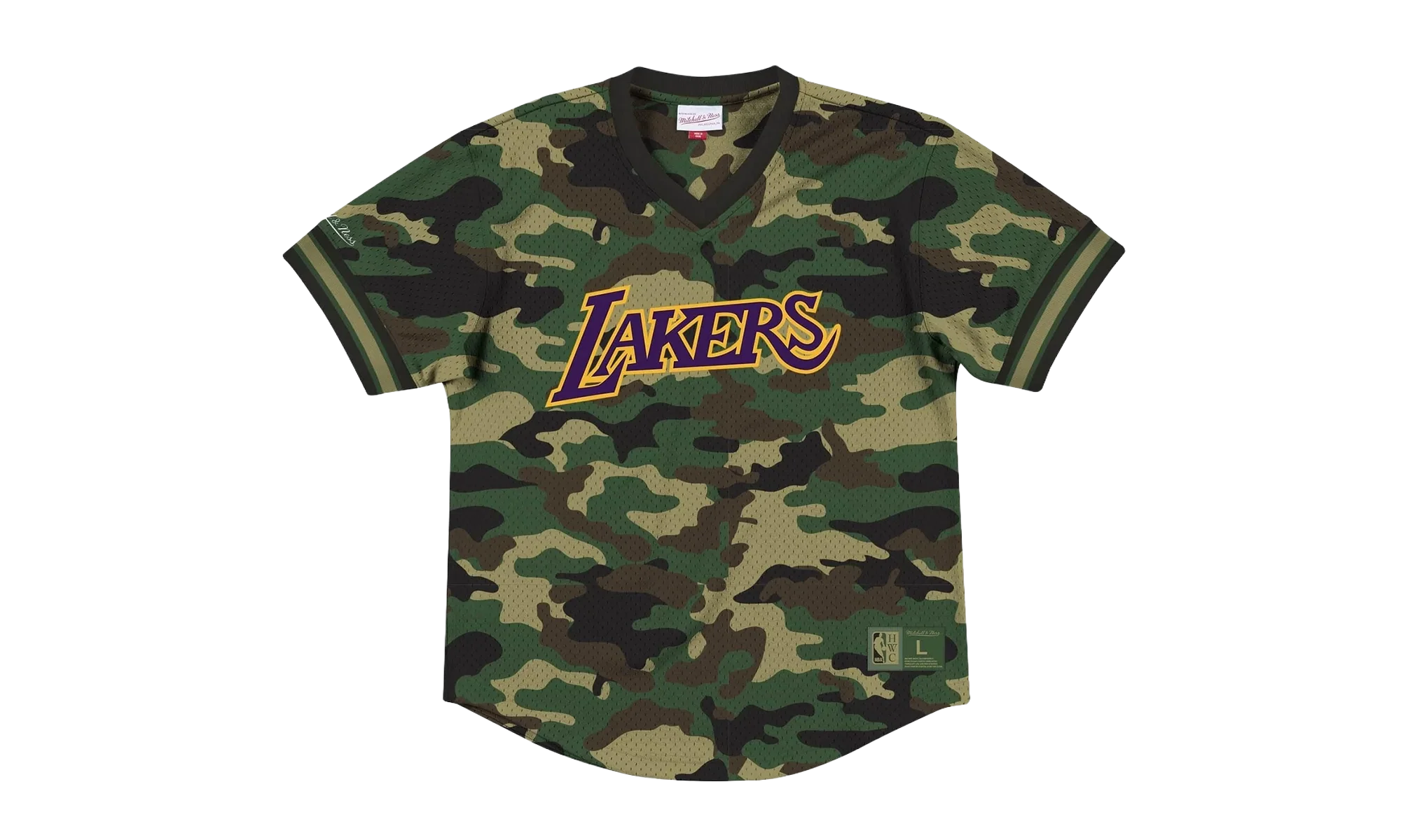 NBA Mesh V-Neck Tee "Los Angeles Lakers - Camo" MSPOMG18018 LALCMWD1
