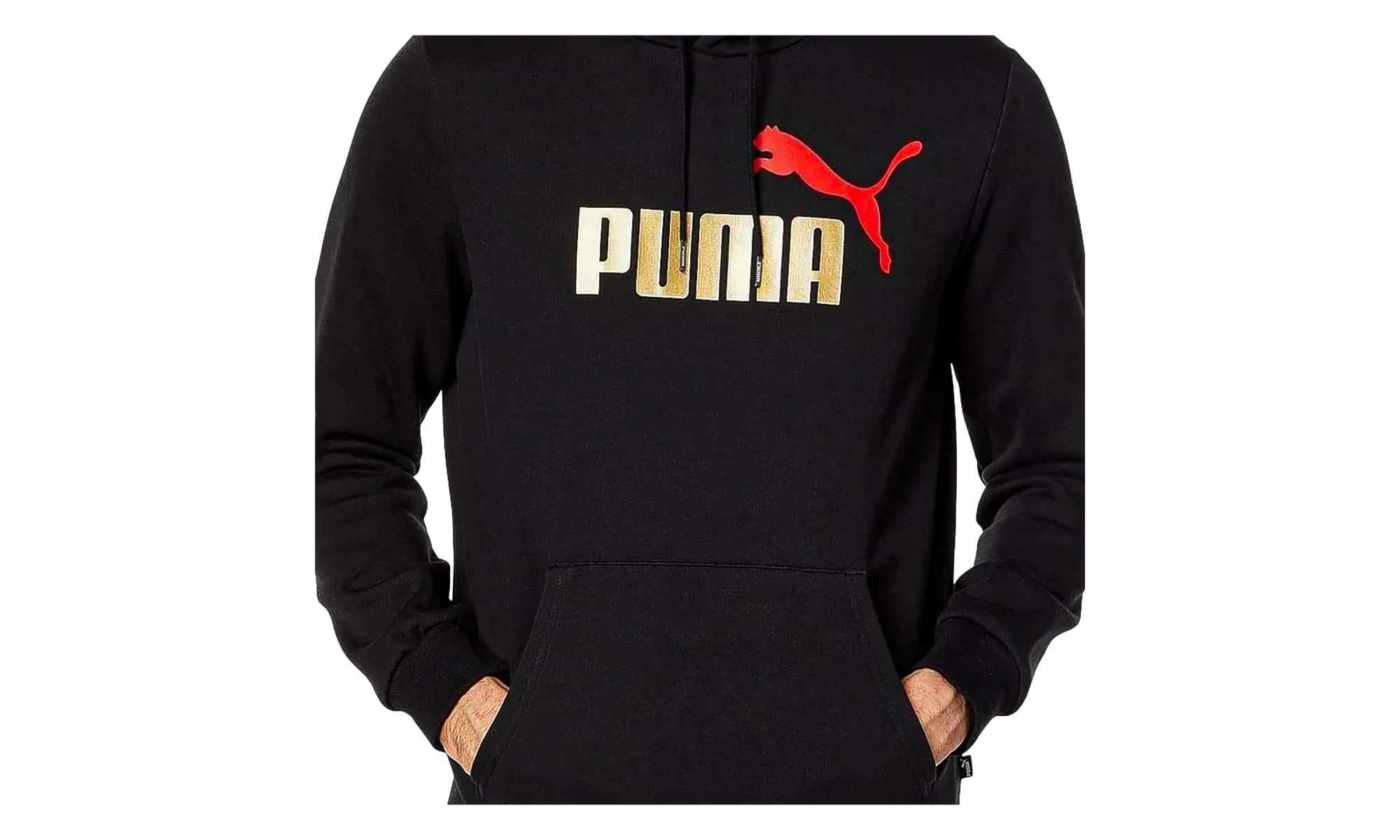 Essential+ Big Logo Fleece Hoodie "Cotton Black / Gold" 846849 90