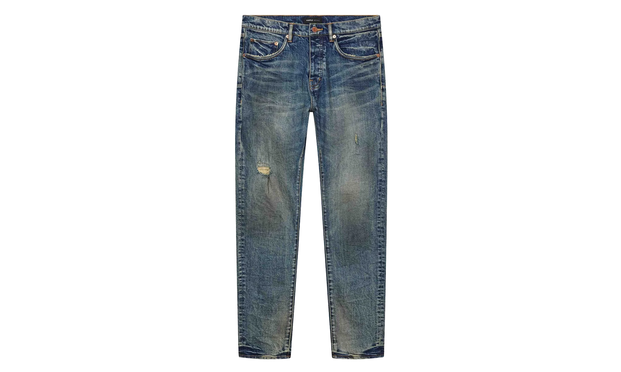 Vintage Mechanic Dirty Skinny Fit Jeans "Mid Indigo" P001 MDMD225