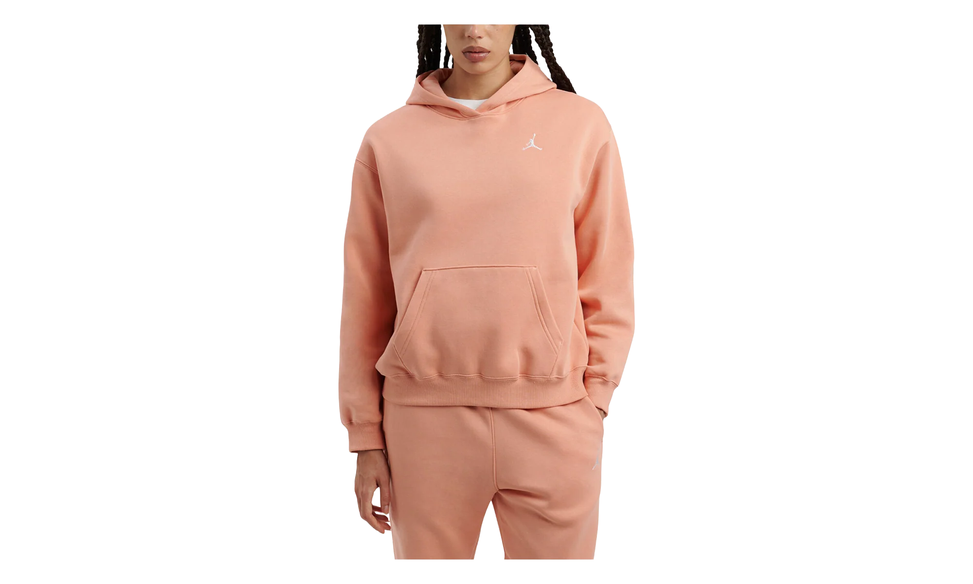 Jordan Brooklyn Fleece Pullover Hoodie WMNS "Light Madder Root / White" FV7071 823