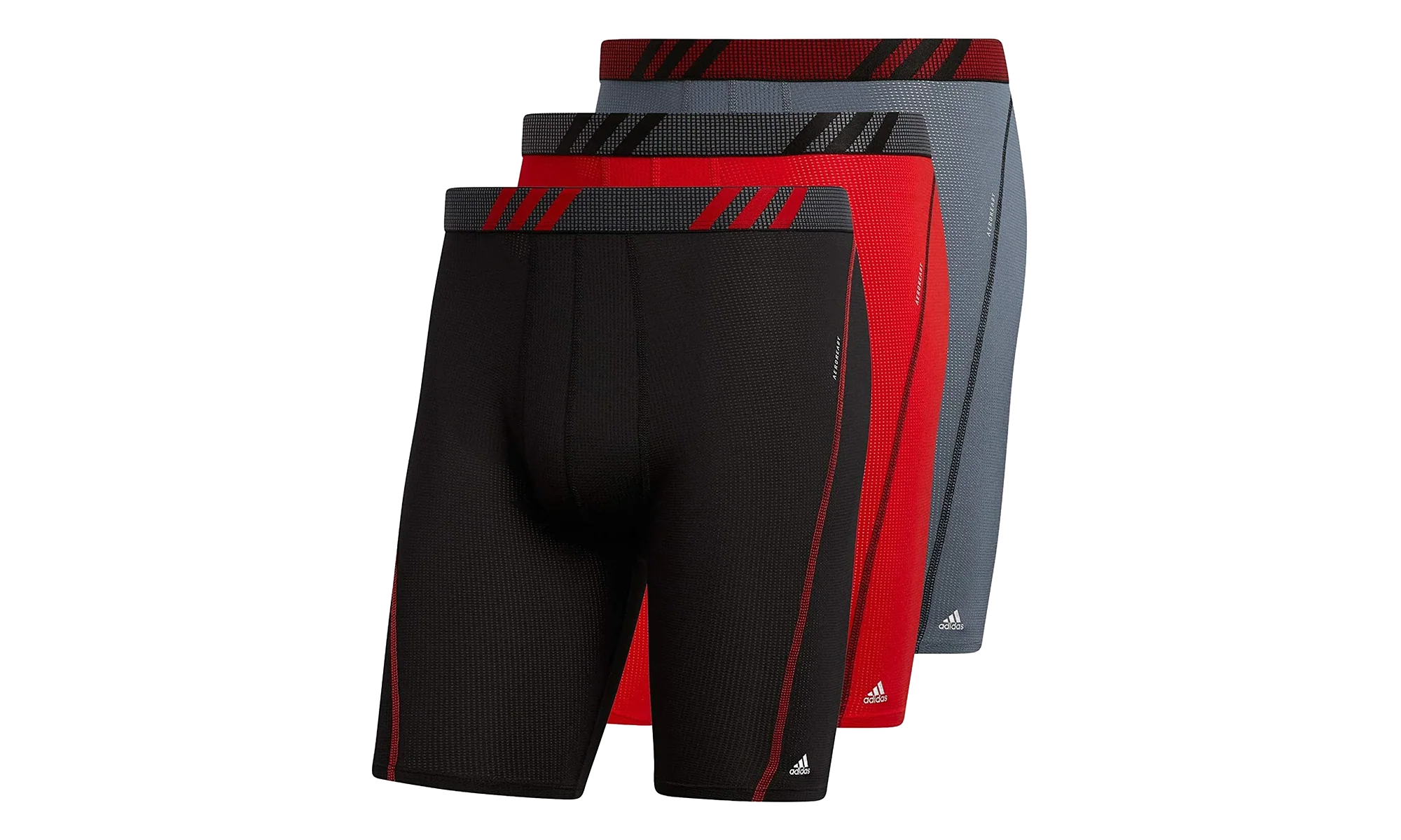 Sport Performance Mesh Boxer Brief Underwear (3 Pack) "Black / Gray / Red" A166 0144944
