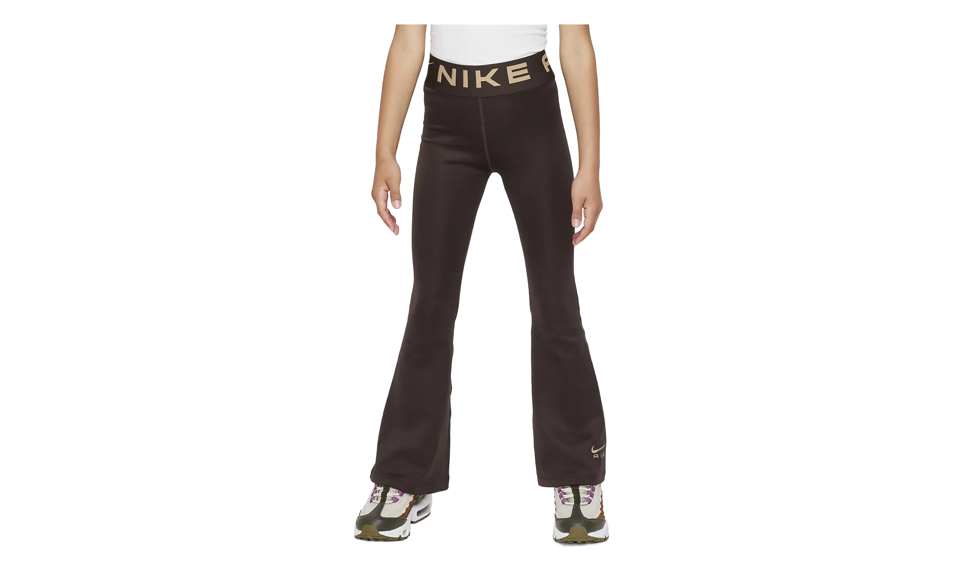 Air Essential Girls' High-Waisted Flared Leggings GS "Baroque Brown / Hemp" FD2963 237