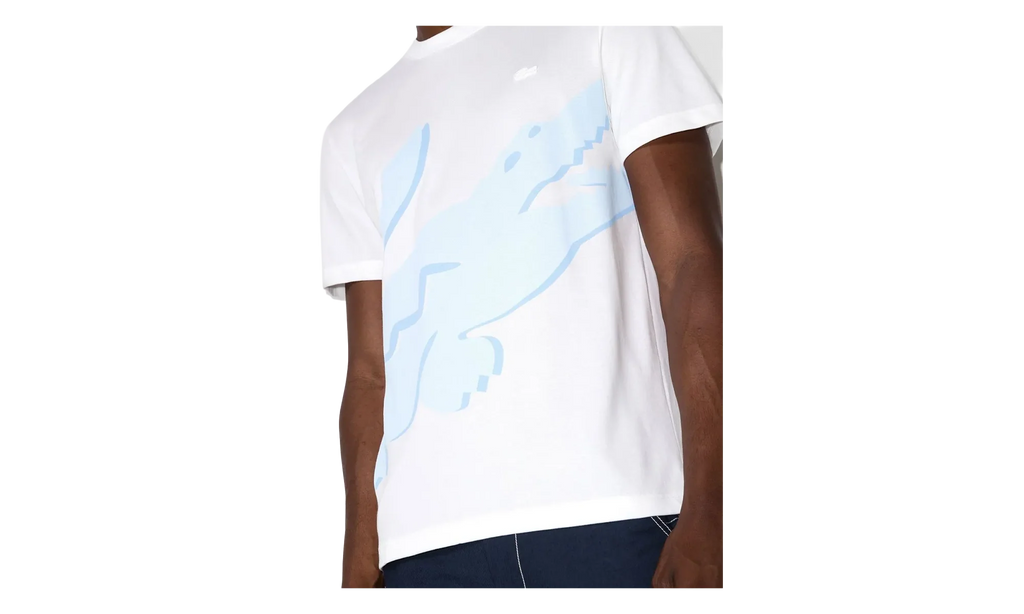 Crocodile Print Organic Cotton T-Shirt "White" TH2604 001