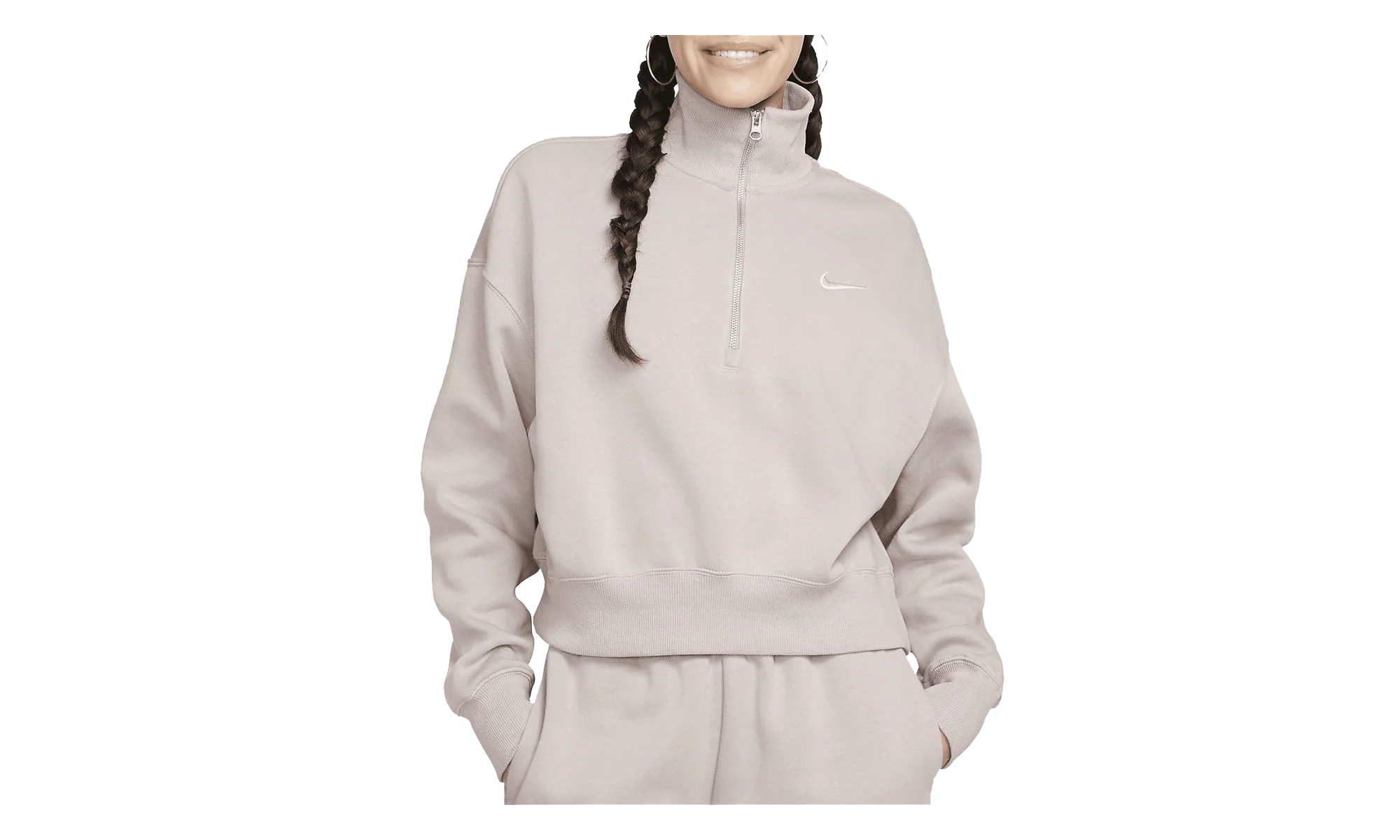 Sportswear Phoenix Fleece Oversized 1/2 Zip Sweatshirt WMNS "Diffused Taupe / Sail" DQ5767 272