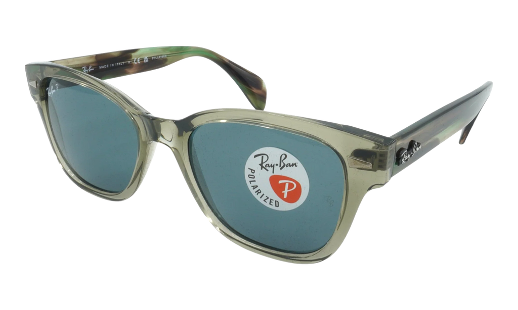 SQUARE POLARIZED SUNGLASSES "TRANSPARENT GREEN" RB0880SF-6635-3R_53
