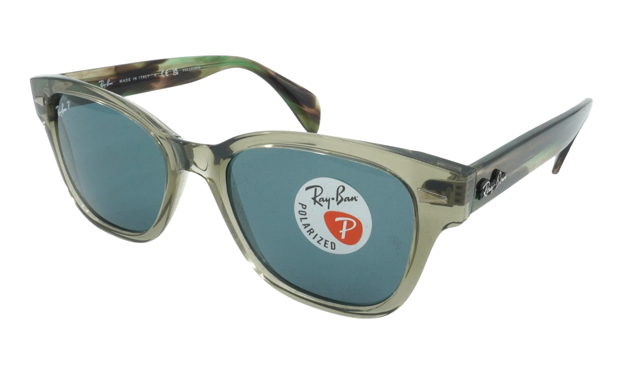 SQUARE POLARIZED SUNGLASSES "TRANSPARENT GREEN" RB0880SF-6635-3R_53