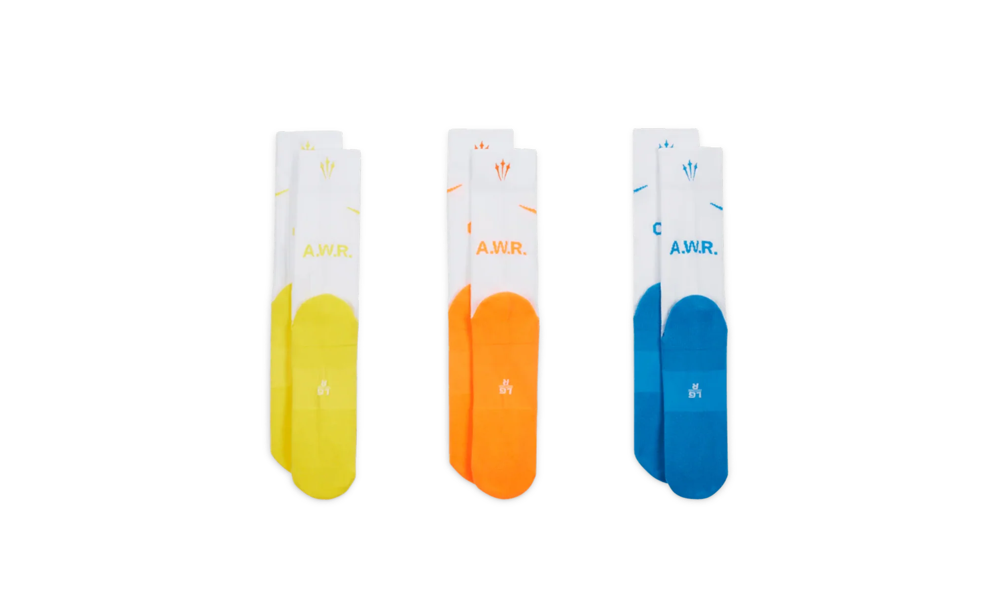 RUNNING CREW SOCKS 3-PACK "White / Blue / Yellow / Orange" DD9240 910