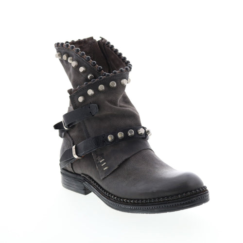 Vianne 250202-102 Womens Gray Leather Hook & Loop Casual Dress Boots