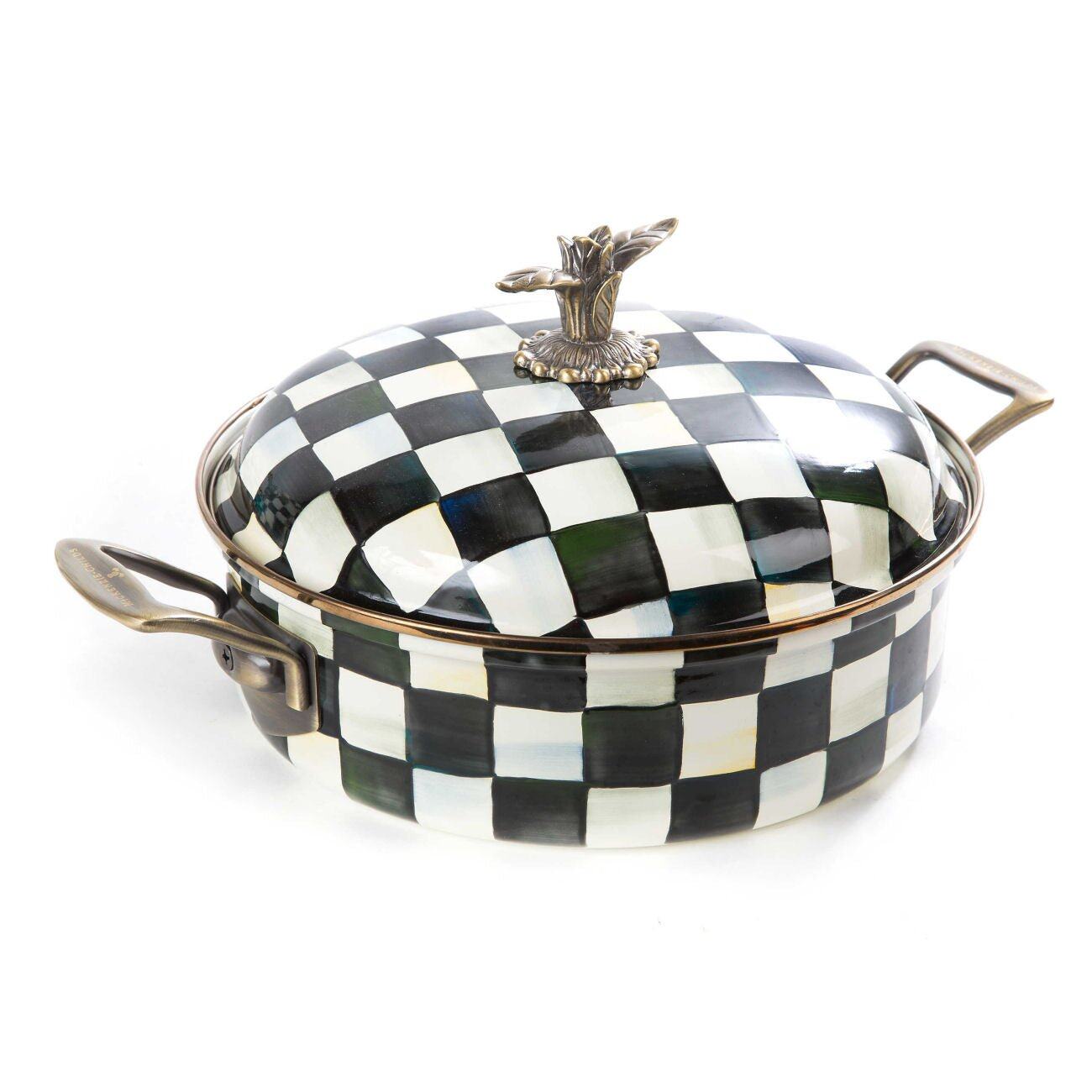 Mackenzie-Childs Courtly Check Enamel 5 Qt. Casserole