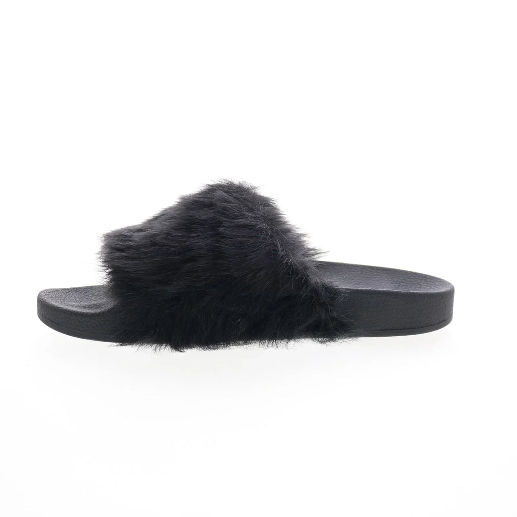 Bearpaw Lucinda 2688W-011 Womens Black Synthetic Slip On Slides Sandals Shoes