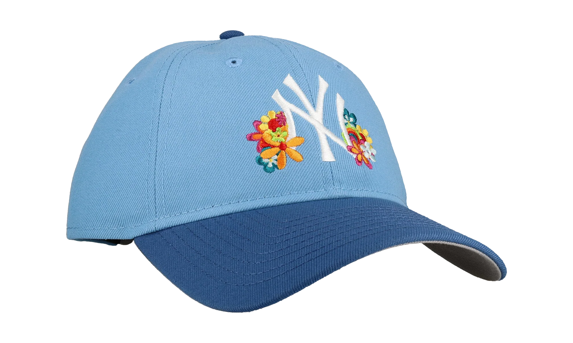 9TWENTY New York Yankees Premium Adjustable Hat "Sky Blue / Indigo Flowers" NE332