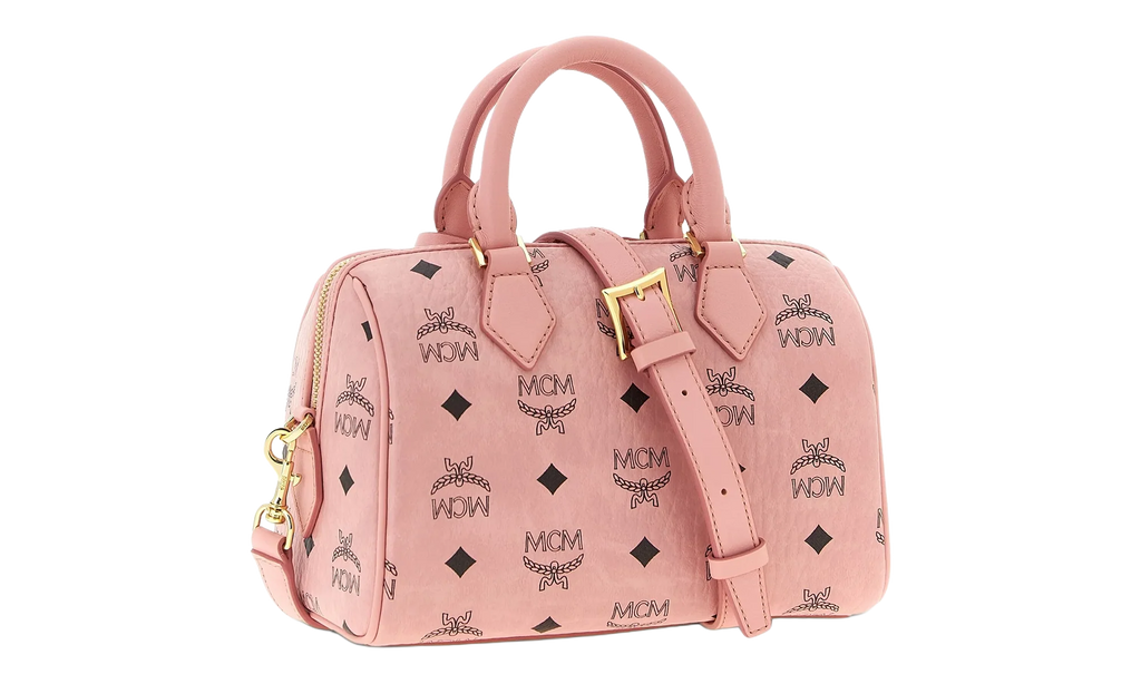 Small Ella Boston Bag in Visetos "Soft Pink" MWBFAEA03PZ001