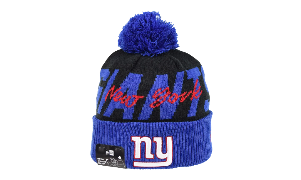 New York Giants Cuffed Knit Pom Beanie "Black / Blue" 60268805