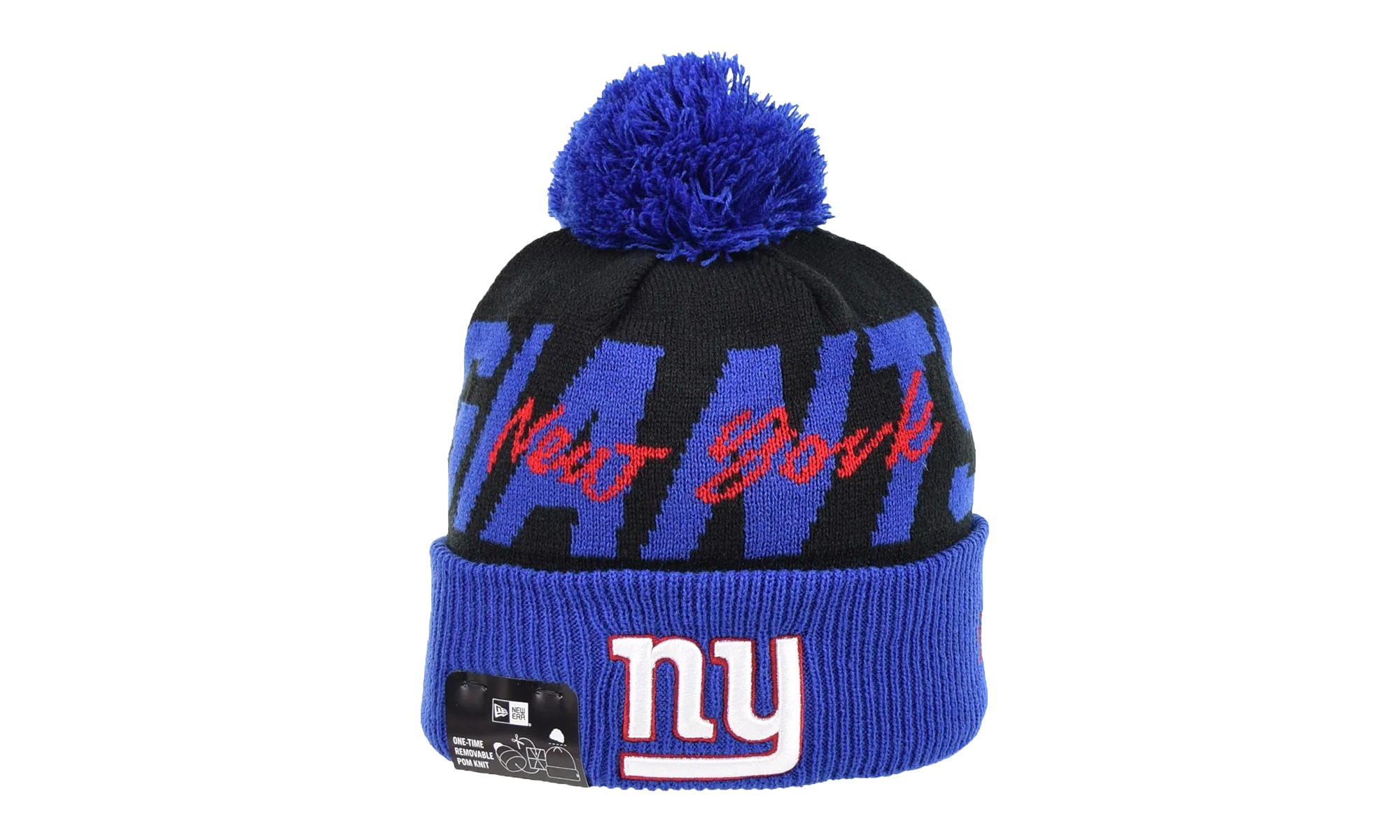 New York Giants Cuffed Knit Pom Beanie "Black / Blue" 60268805