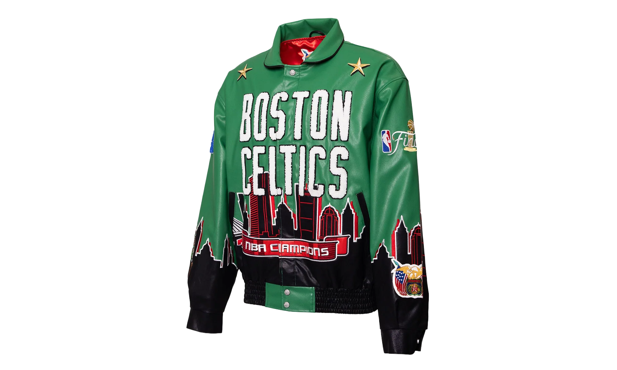 Skyline Vegan Leather Championship Jacket "2024 NBA Champion Boston Celtics" NBA 021B CEL