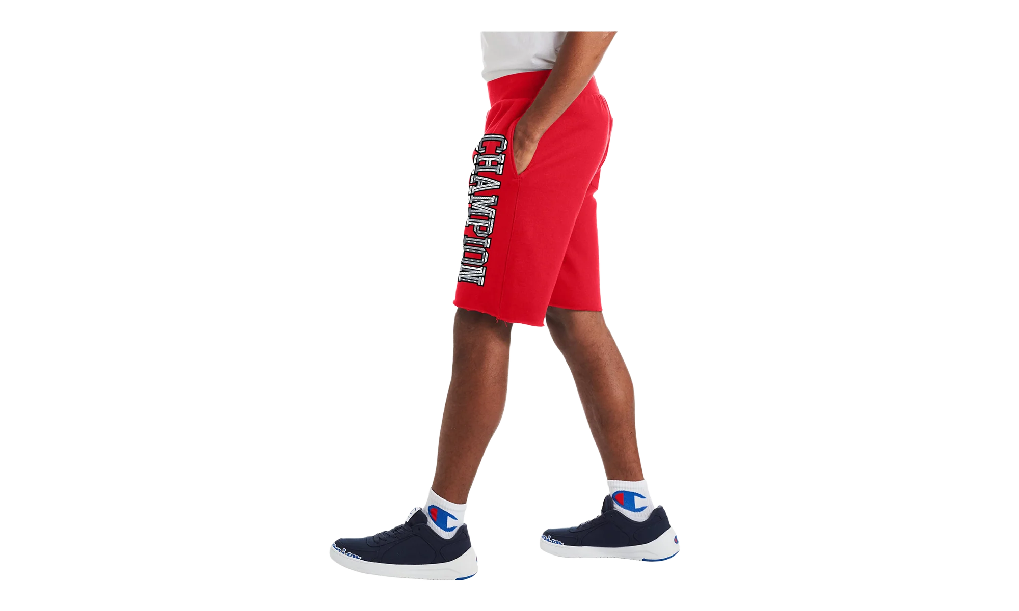 C-Life 10" Reverse Weave Cutoff 3-D Logo Shorts "Red" 89597 586528 040