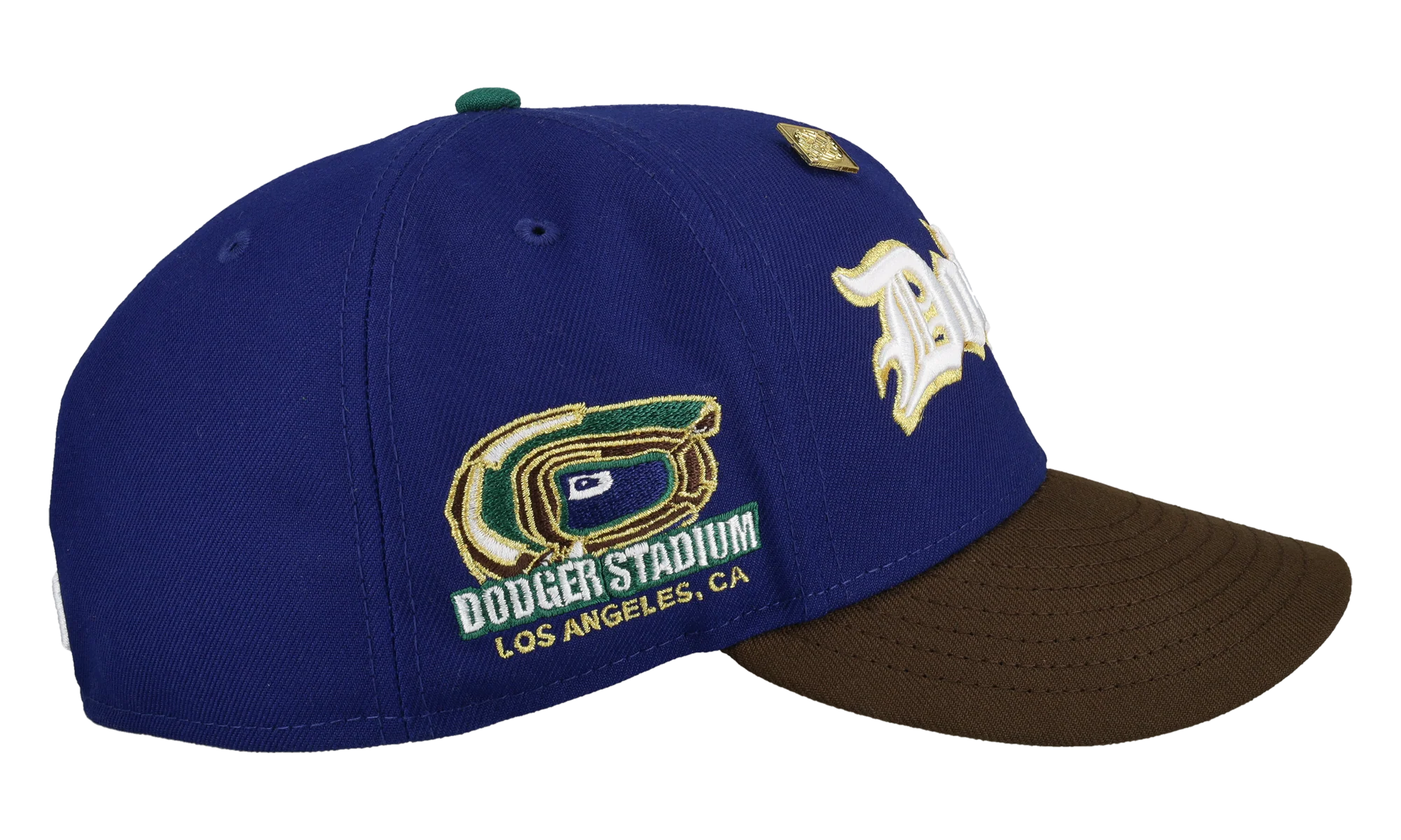59FIFTY Los Angeles Dodgers Dodger Script Fitted Hat "Stadium Blue / Brown" NE428