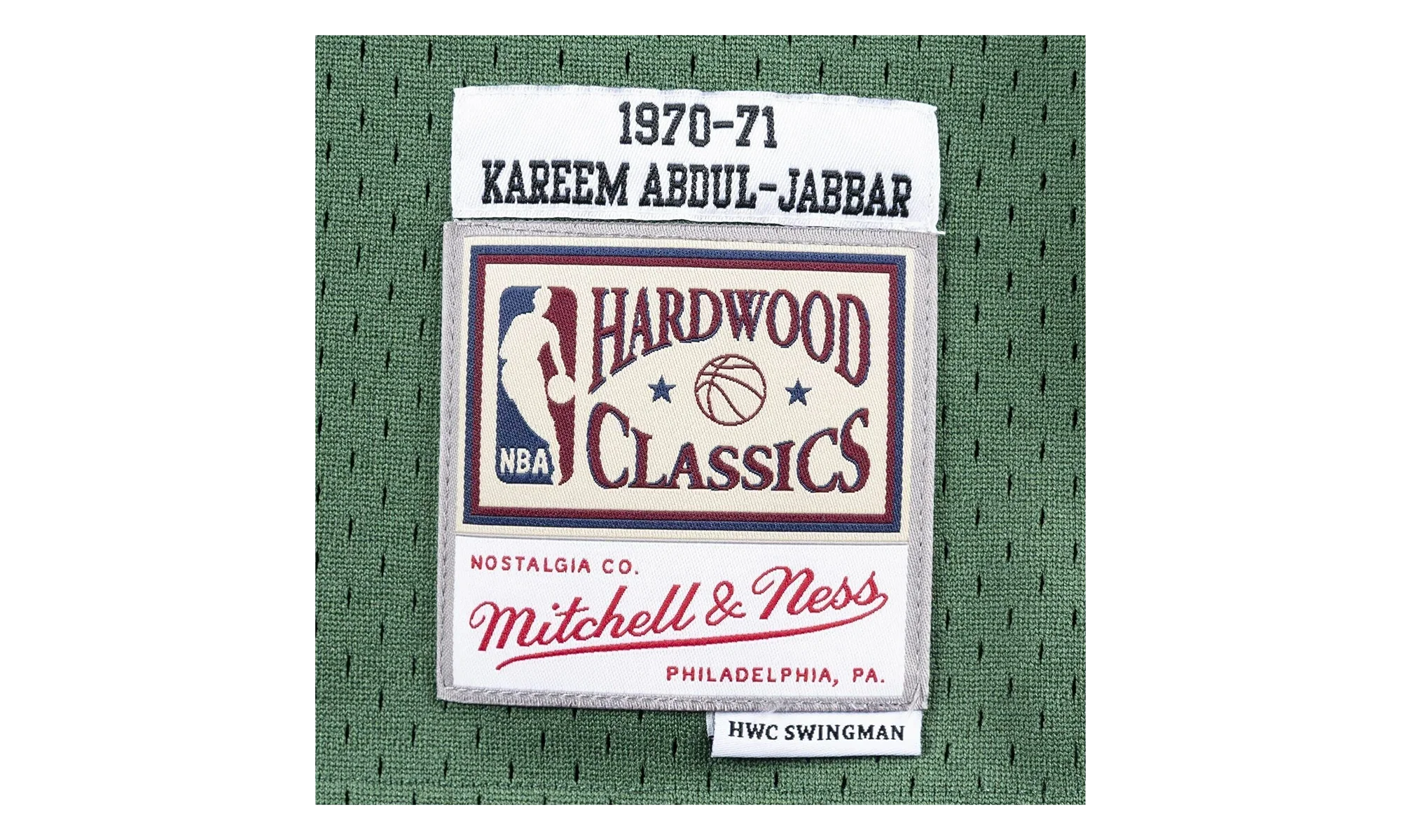 NBA Kareem Abdul-Jabbar Swingman Jersey "1970 Milwaukee Bucks - Green" SMJYAC18107 MBUDKGN70KAB
