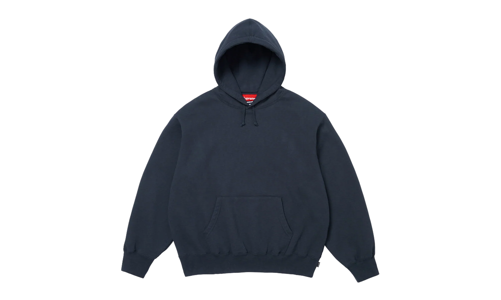 Satin Appliqué Hooded Sweatshirt "SS26 - Navy" SU27500