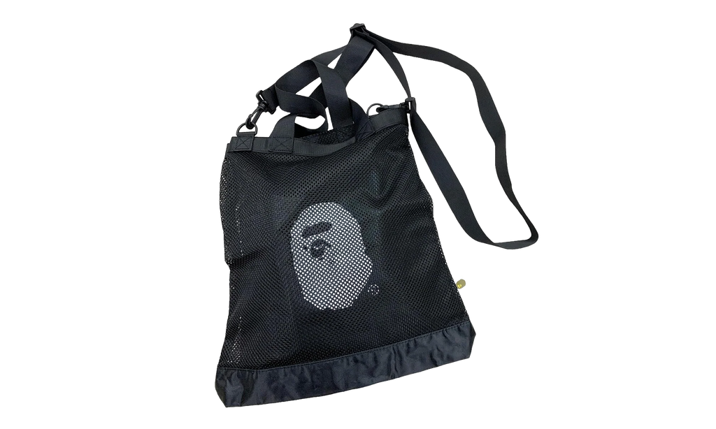 A Bathing Ape 'Ape Head' Mesh Bag "Black" RA 1002
