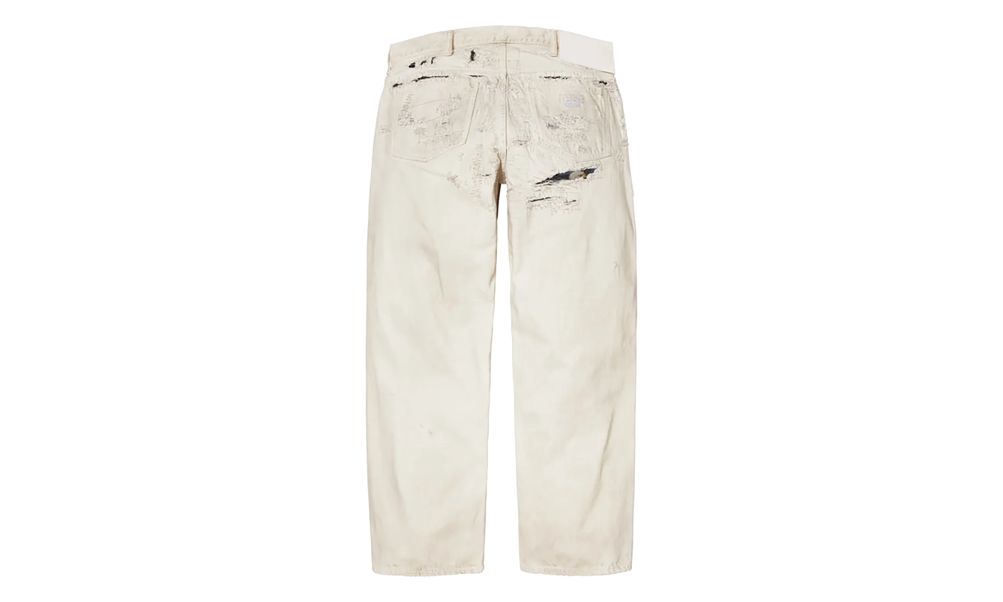 MM6 Maison Margiela Distressed Loose Fit Selvedge Jean "SS26 - Beige" SU27183