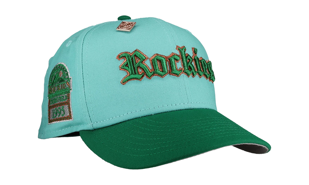 59FIFTY Colorado Rockies Old English Script Fitted Hat "Teal / Green" NE104
