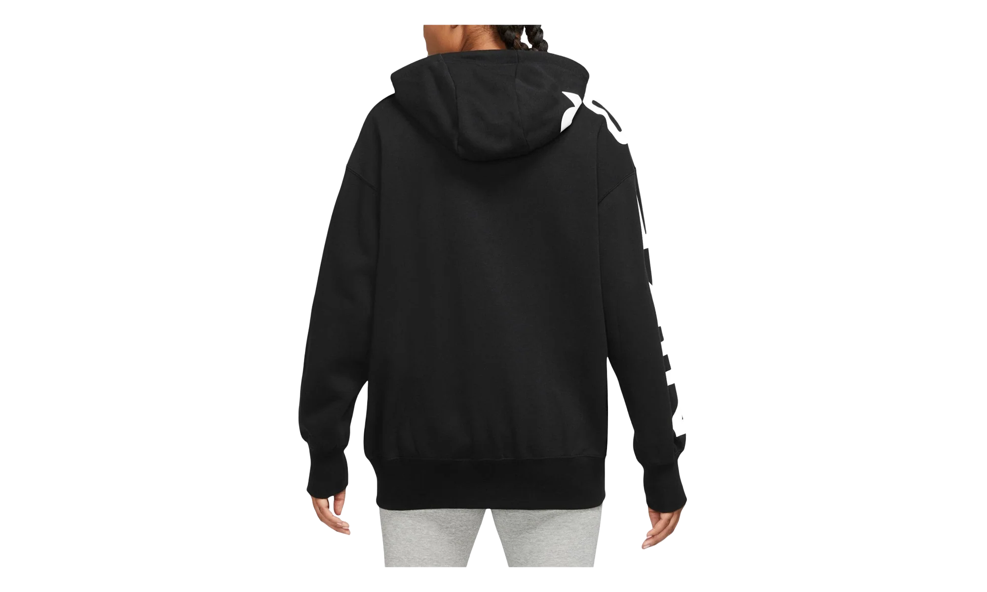 Sportswear Air Fleece Oversized Full-Zip Hoodie WMNS "Black / White" FB8047 010
