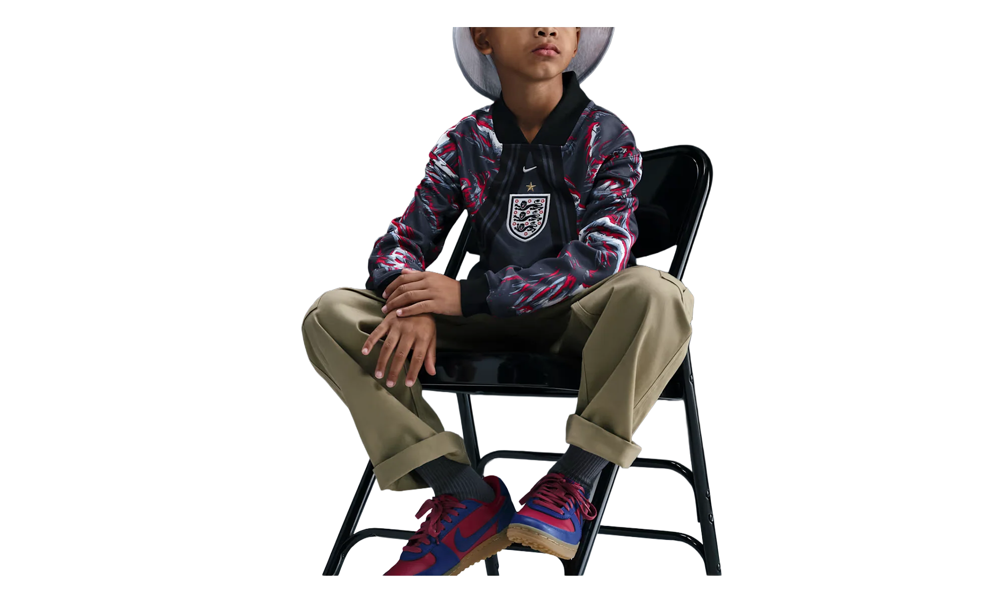 England Hollywood Keeper Dri-FIT Soccer Jersey GS "Black / Obsidian / White" IO2678 010
