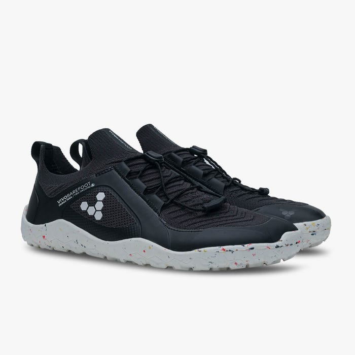 Vivobarefoot Men's Primus Trail Knit FG in Obsidian White